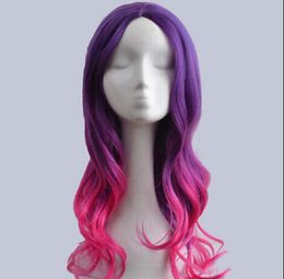 WIG free shipping New Anime Womens Lolita Style Long Wavy Hair Cosplay Party Cool Girl Full Wig