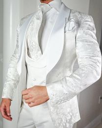 New Style Groomsmen Shawl Lapel Groom Tuxedos One Button Men Suits Wedding/Prom/Dinner Best Man Blazer ( Jacket+Pants+Tie+Vest) G352