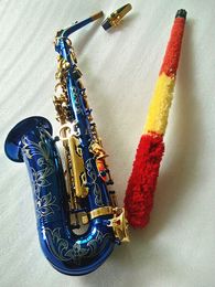 2020 New Japan Suzuki Brand New Saxophone E Flat Alto High Quality Blue Alto Saxophone With case Professional Musical Instruments