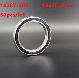 50pcs ABEC-5 16287-2RS 16287RS 61902-16 2RS 16x28x7mm deep groove ball bearing for bicycle bottom bracket bearing 16287 2RS 16*28*7mm