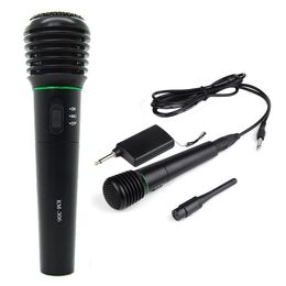 2 in 1 Wired & Wireless Handheld Microphone Wireless & Wired Microphone Receiver Unidirectional Black