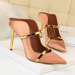 Heißer Verkauf-Neue High Heels Damen Spitze Zehe Slip auf Stilettos Party Hochzeit Pumps Basic Schuhe Drop Shiping