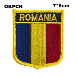 Romania Flag Embroidery Iron on Patch Embroidery Patches Badges for Clothing PT0109-S