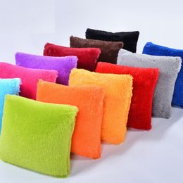 Plush Pillow Case Soft Plush Fur Pillowcase Waist Throw Cushion Cover 43*43cm Home Office Car Cushion Cover Case