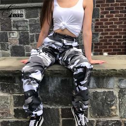 Fashion-Women Harajuku Camo Pants Female Casual Pockets Straight Multicolor Trousers For Women Fashion High Waist Pant Female Streetwear