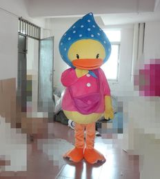 Professional custom little yellow duck Mascot Costume Cartoon Ugly duckling Character Clothes Christmas Halloween Party Fancy Dress