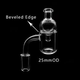 Scientific Joint 3mm XL Beveled Edge Quartz Banger And Glass Bubble Carb Cap 10mm 14mm 18mm 45/90 Quartz Nails For Glass Bongs