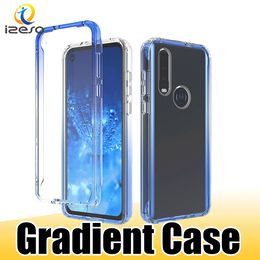 Transparent Gradient Cellphone Cases Cover for MOTO G60S G Pure G8 Power Edge S E7 Shockproof Mobile Phone Protective Case izeso