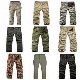 Camoufalge TAD Softshell Pants Men's Outdoor Sport For Hiking Camping Windproof Pants Army Tactical Hunting Full Length Trousers