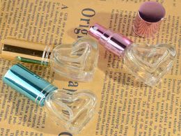 5ml Heart Glass Perfume Bottle with Spray Retail Crystal Clear Parfume Essential oil Setting Spray Bottle F3327