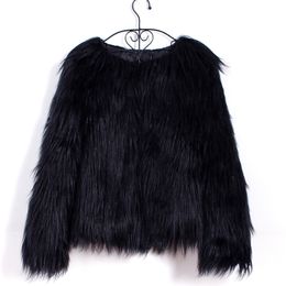 Cappotto di pelliccia di moda-pelliccia Donna Fluffy Warm Manica lunga Capispalla femminile Cappotto di autunno inverno Cappotto Cappotto senza collo peloso 6Q0205