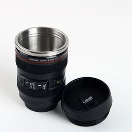camera lens thermos mug Canada - Camera Lens Shaped Coffee Mug Stainless Steel Thermos Travel Thermos Insulated Cup Tea Mug Gift DDA57