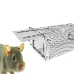 pestcontrol Humane Live Small Animal Trap Pest Control Cage Hamsters Moles Weasels Gophers Rodents Metal Footboard Switch Indoor Outdoor Home Garden Mouse Mice Rat