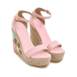 pink wedge sandals uk
