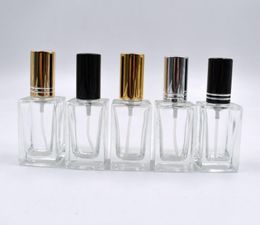 15ml Square Glass Perfume Atomizer, Empty Parfum Bottle Silver Gold Black Cap, 15ML Cosmetics Spray Bottles SN459