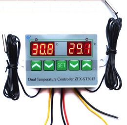 2022 temperaturregelschalter thermostat Inkubator-Controller Intelligenter digitaler digitaler Dual-Temperaturinstrumente Thermostat Controller-Regler Temp. Mit Sensor wechseln