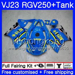 Body+Tank For SUZUKI VJ21 RGV250 88 94 95 96 97 98 309HM.26 RGV-250 VJ23 VJ 22 RGV 250 RIZLA blue hot 1988 1994 1995 1996 1997 1998 Fairing
