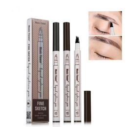 Hot Sale 4 Forks Eyebrow Tattoo Pen Waterproof Eye Makeup 3 Colours Easy Use Liquid eyebrow pencil Deep Colour Makeup Tools DHL