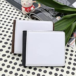 50pcs DHL Sublimation Blank Pu Double Side Foldable Men Clutch Wallet Hot printing thermal transfer purse