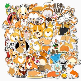 50 pcs/bag Skateboard Stickers Corgi Shiba Inu For Car Laptop Pad Bicycle Motorcycle PS4 Phone Luggage Decal Pvc guitar Helmet Cup Stickers