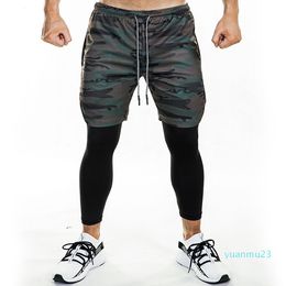 Grossist-löpande sweatpants mens shorts och leggings 2 i 1 sportkläder gym fitness sport byxor legging crossfit jogger träning kläder