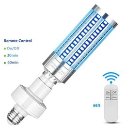 New 60W UVC Germicidal LED Bulb 254nm UV Steriliser Lamp home hospital UV Disinfection Light with remote timer 30mins 60mins