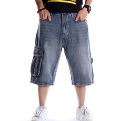 Summer Men Shorts Jeans Hip Hop Denim Boardshorts American Fashion Trousers Loose Baggy Cotton Mens Trouser Bottoms Big Size 461319E
