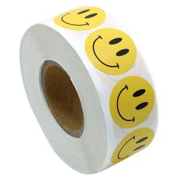 1 inch smile paper package round self adhesive sticker label circle clothes roll labels stickers kindergarten children decal