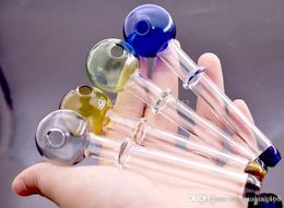Top Quality Colorful Great Pyrex 4.8inch Glass Oil Burner Pipe Thick color Glass oil nail pipes for glass water bong pipe dab oil rig