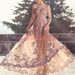 Stunning Sweetheart Said Mhamad Evening Dresses Floral 2019 Lace Arabic Pageant Gowns African Prom Dress Celebrity Plus Size Formal Party