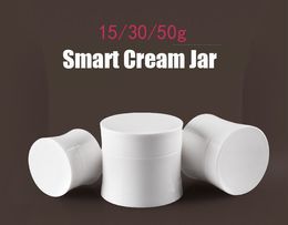 Free shipping 300pcs/lot 50g empty Plastic Cream White PP bottles jars containers tins for cosmetics packaging