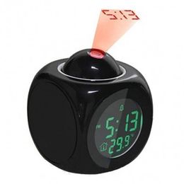 New Fashion Attention Projection Digital Weather LED Snooze Alarm Clock Projector Colour Display LED Backlight Bell Timer BTZ1