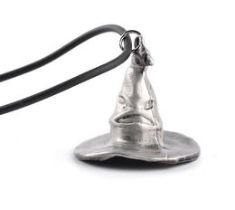 Classic Hogwarts School Magic Metal Cap Hat Pendant Necklaces Leather Chain To bring You A Magical experience Power Jewellery