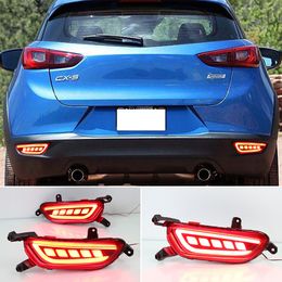 2PCS Reflector For Mazda CX-3 CX3 2015 2016 2017 2018 2019 2020 Car LED Rear Fog Lamp Bumper Light Brake Light Turn Signal Light