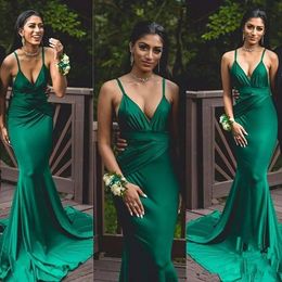 2019 Sexy Spaghetti Strips Mermaid Long Prom Dresses Slim Long Special Occasion Party Gowns Evening Dresses Maxi Wear Simple Plus Size