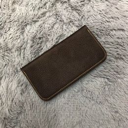 Genuine Leather Wallets for Men-Handmade Vintage long wallet pattern,pleated carbon fibre