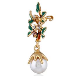 Fashion-European and American fashion pearl dress personality original small tree Brooch high-grade oil drop pin explosion