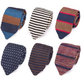 Mens Tie Knitted Knit Leisure Striped Woven Ties Fashion Ties for Men Classic Designer Cravat Accessories Shirt Skinny Necktie