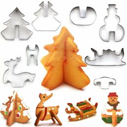 HOT 8PCS/Set Creative Stainless Steel Cutter Christmas 3D Type Cracker Cookie Mould Candy Making Moulds