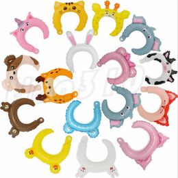 New Creative Children's Cartoon Animal Hair Hoop Aluminium film balloon Hair hoop festival party small gifts T9I0097