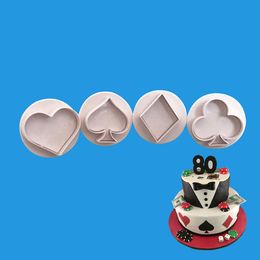 4pcs Fancy Poker Card Cookie Cutter Fondant Cake Mould Set Spade Club Diamond UK