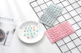 Alphanumeric happy birthday flip sugar Mould silicone chocolate Mould DIY baking tool.