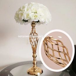 the more quantity the cheaper price )Wholesale Tall Silver gold Metal Flower Stand for Wedding Walkway Aisle table Decoration senyu0185