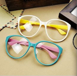 Simple And Beauty Lady Decorative Glasses Big Simplicity Frame With Clear Lenses 9 Colors Free Ship