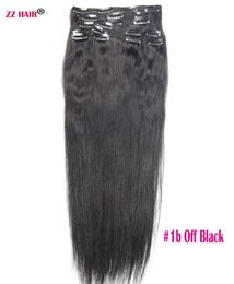 16-28 inches 10pcs set 140g Clips in/on 100% Brazilian Remy Human Hair Extension Full Head Natural Straight