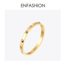 Enfashion Pyramid Spikes Bracelet Manchette Gold Colour Stainless Steel Bracelet For Women Cuff Bracelets Bangles Pulseiras J190721