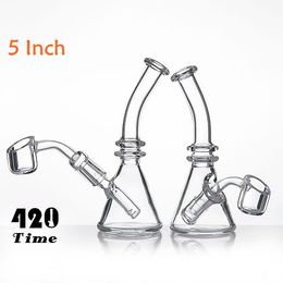 Set Mini Glass Beaker Bongs Water Pipes with 4mm quartz banger 10mm Female and male Joint Glass Oil Rigs Beaker Bongs