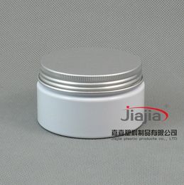 100ml Empty Container for Styling 100g Cream Jar PET Packaging,100g white PET Jar with silver aluminum cap