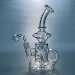 Newest Thick Glass Bong Klein Tornado Recycler Glass Water Pipe 7.8"Inch Glass 14.5 Female Joint Oil Rig Dab With Bowl And Banger Recycler