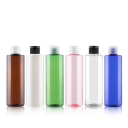250ml X30 Empty brown/clear/green Refillable Cosmetic Bottle With Plastic Flip Top Cap 250cc Capacity PET Shampoo Container
